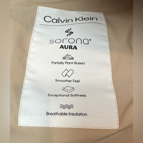 Calvin Klein NWOT Quilted Hooded Puffer Coat Beige/Tan Women’s Size XL - Picture 15 of 15